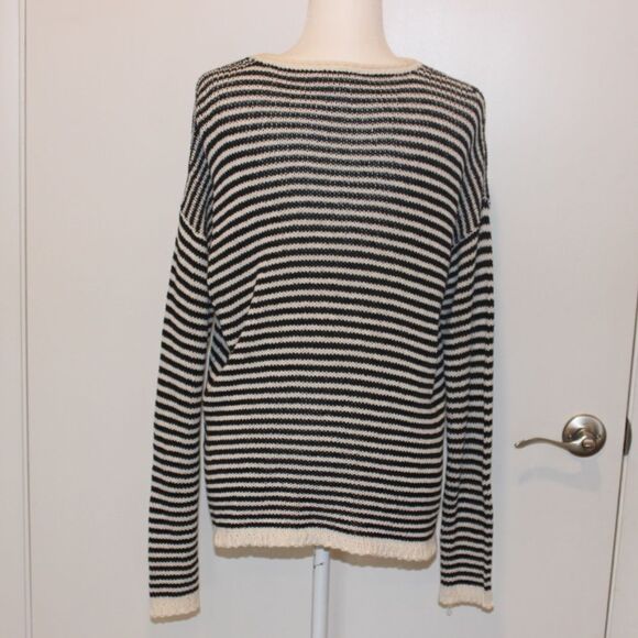 Eileen Fisher Stylish and Cozy Minimalist Striped Black & White Sweater Size XS - Picture 8 of 12